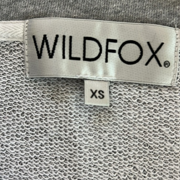 Wildfox 1/2 Zip Funnel Neck Cropped Top Heather Gray - Picture 3 of 7